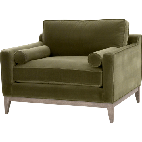 Parker Accent Chair in Olive Velvet & Natural Gray Oak 6602-1.OLV/NG